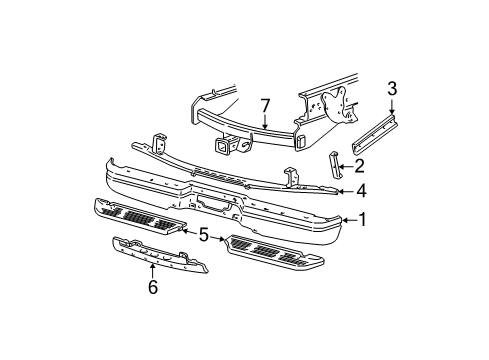 2000 Ford F-250 Super Duty Bumper & Components - Rear Diagram