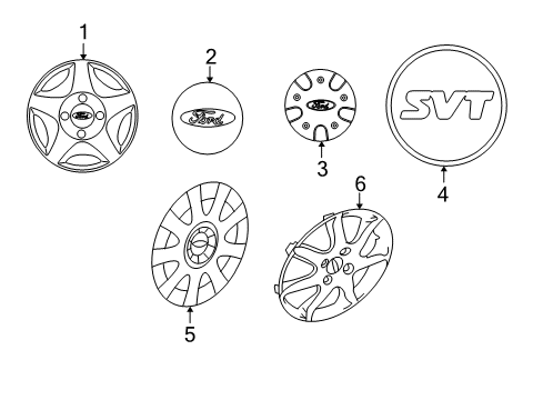 2000 Ford Focus Wheel Covers & Trim Diagram