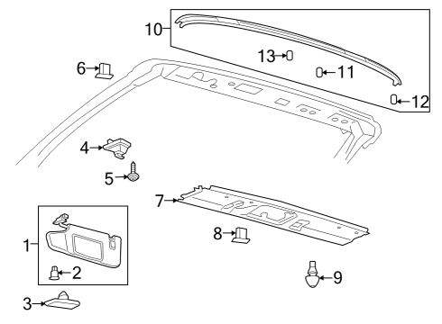 2025 Ford Mustang Interior Trim - Roof Diagram 2 - Thumbnail