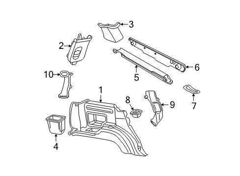 2004 Mercury Mountaineer Interior Trim - Quarter Panels Diagram