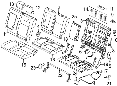 2018 Ford Escape Rear Seat Components Diagram 2 - Thumbnail