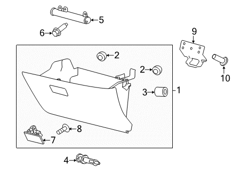 2011 Ford Edge Glove Box Assembly, Front Driver Side Diagram for CT4Z-7806024-AB
