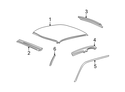 2002 Lincoln Blackwood Roof & Components Diagram