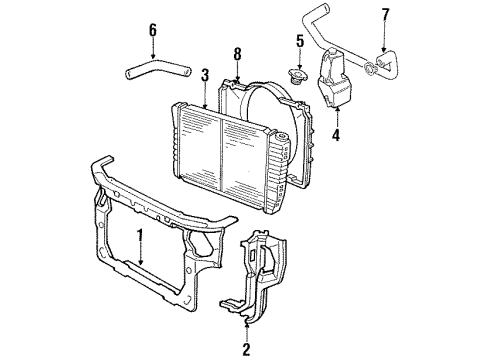 1987 Ford Thunderbird Radiator Support Diagram 2 - Thumbnail