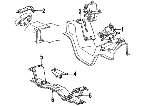1997 Ford F-350 Engine & Trans Mounting Diagram 3 - Thumbnail