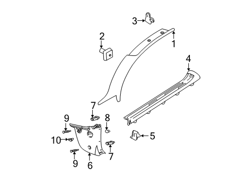 2001 Ford Focus Interior Trim - Pillars Diagram 3 - Thumbnail