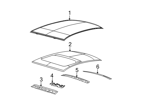 2010 Mercury Milan Roof & Components Diagram 2 - Thumbnail