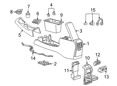 2002 Ford Explorer Sport Center Console Diagram 2 - Thumbnail