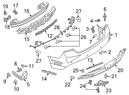 2013 Lincoln MKZ Bumper & Components - Rear Diagram