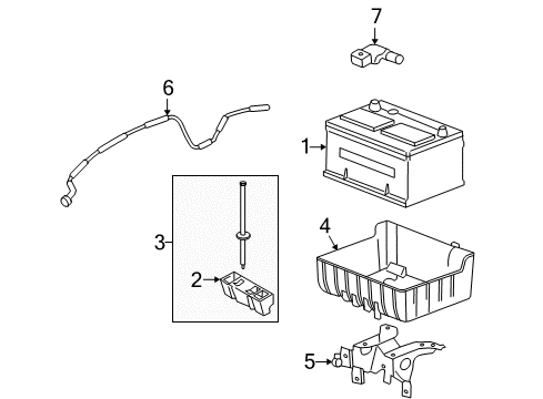 2007 Mercury Montego Battery Cable Diagram for 7F9Z-14300-AB