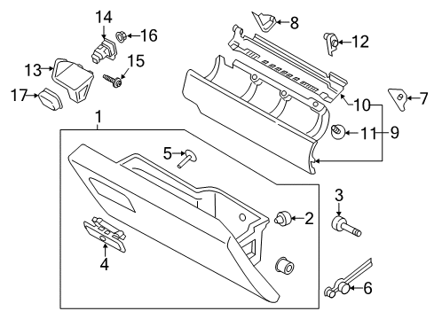 2022 Ford F-350 Super Duty Glove Box Diagram