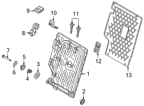 2024 Ford Bronco Sport Rear Seat Components Diagram 4 - Thumbnail