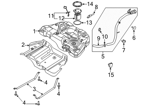 2013 Lincoln MKZ Fuel Tank Diagram for DG9Z-9002-K