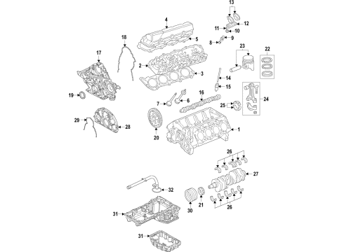 2020 Ford F-250 Super Duty Shield - Rear Diagram for LC3Z-6L080-C