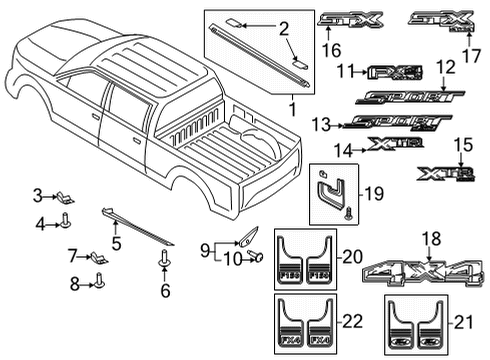 2024 Ford F-150 Exterior Trim - Pick Up Box Diagram 2 - Thumbnail