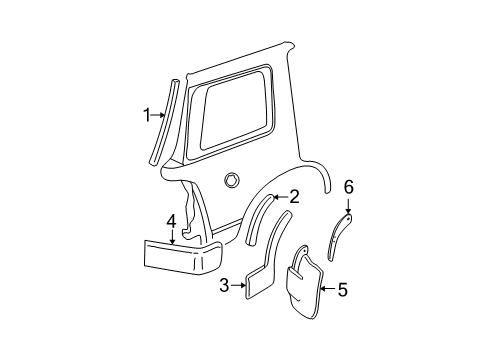 2006 Ford Explorer Exterior Trim - Quarter Panel Diagram