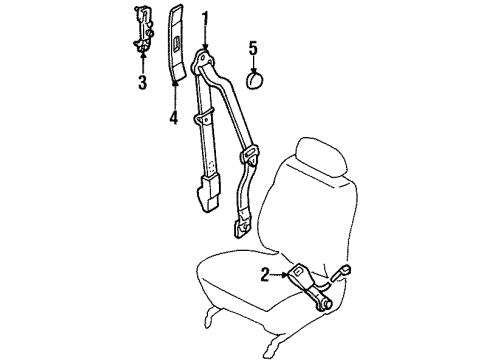 2001 Ford Escort Seat Belt - Body Diagram 2 - Thumbnail