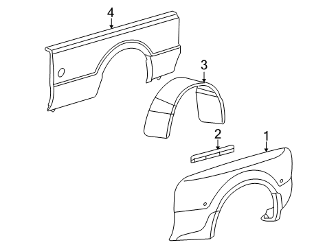 2009 Ford F-250 Super Duty Fender & Components Diagram 2 - Thumbnail