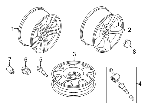 2016 Ford Mustang Wheels & Trim Diagram 4 - Thumbnail