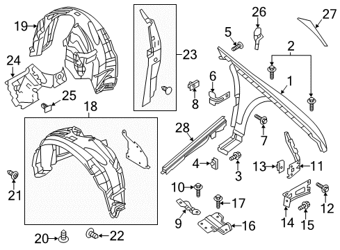 2015 Lincoln MKS Fender Bolt, Front Diagram for -N606676-S439