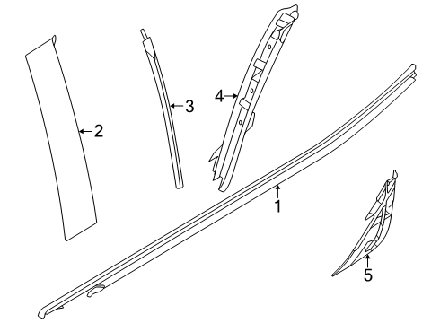 2024 Ford Ranger Exterior Trim - Rear Door Diagram