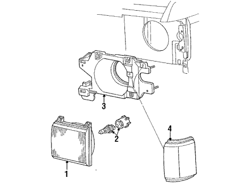 1989 Ford F-350 Bulbs Diagram