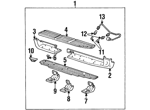 2002 Lincoln Navigator Mount Bracket, Center Passenger Side Diagram for YL3Z-16N463-AA