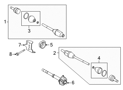 2011 Mercury Mariner Drive Axles - Front Diagram