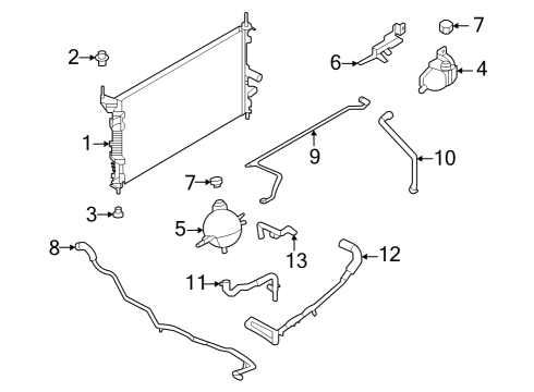 2024 Ford E-Transit Radiator & Components Diagram