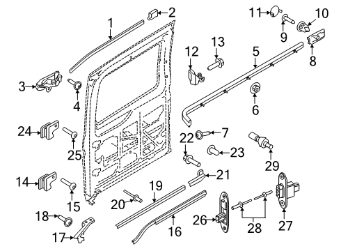 2025 Ford Transit-150 Door Hardware Diagram