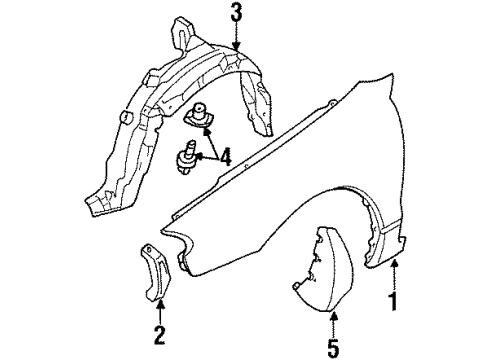 1999 Ford Escort Fender & Components Diagram 2 - Thumbnail