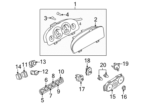 2007 Mercury Mariner Dash Control Unit Diagram for 6L8Z-19980-AA