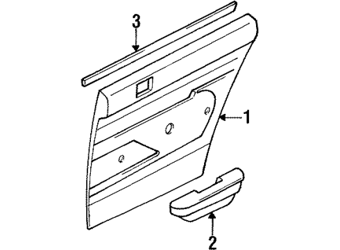 1993 Mercury Tracer Interior Trim - Rear Door Diagram