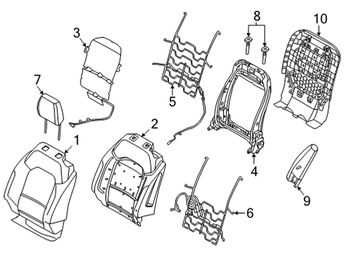 2022 Ford Bronco Passenger Seat Components Diagram 2 - Thumbnail