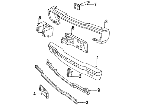 1984 Ford LTD Bumper Assembly - Front Diagram