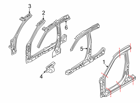 2007 Mercury Milan Center Pillar & Rocker Diagram