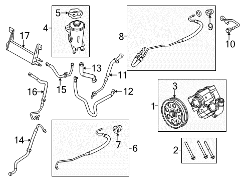2012 Ford F-250 Super Duty P/S Pump & Hoses Diagram 3 - Thumbnail