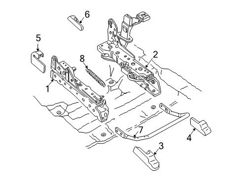 2003 Mercury Marauder Front Cover, Rear Inner Passenger Side Diagram for F1VY-5461748-A
