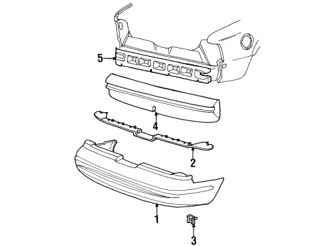 1997 Ford Thunderbird Bumper & Components - Rear Diagram