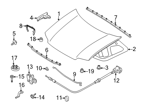 2011 Ford Escape Hood & Components Diagram 2 - Thumbnail