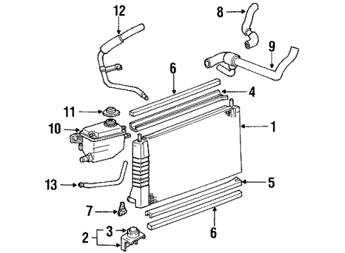 1999 Ford Taurus Radiator & Components Diagram 3 - Thumbnail