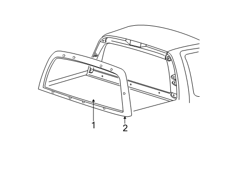 1998 Ford F-150 Glass & Hardware - Back Glass Diagram 2 - Thumbnail