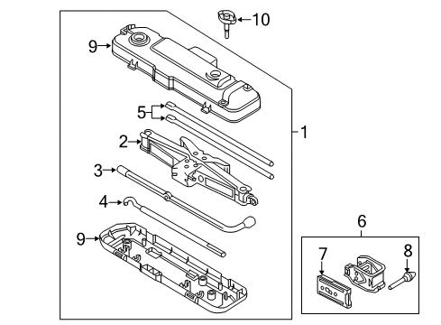2013 Ford F-150 Hold Down Diagram for 9L3Z-17B050-A
