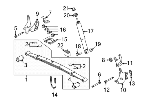 2025 Ford E-350 Super Duty Rear Suspension Components Diagram