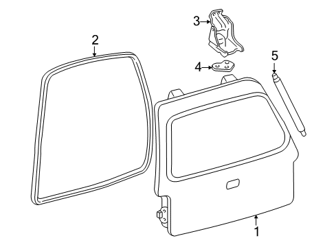 2001 Ford Expedition Gate & Hardware Diagram
