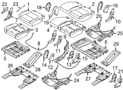 2015 Ford Police Interceptor Utility Second Row Seats Diagram 2 - Thumbnail