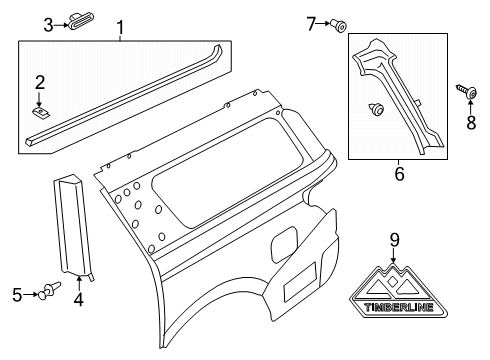2025 Ford Expedition Exterior Trim - Quarter Panel Diagram
