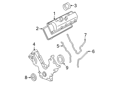 2007 Ford Crown Victoria Valve & Timing Covers Diagram