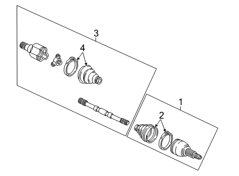 2000 Mercury Sable Drive Axles - Front Diagram