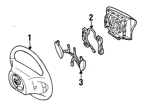 1998 Ford Mustang Steering Wheel & Trim Diagram